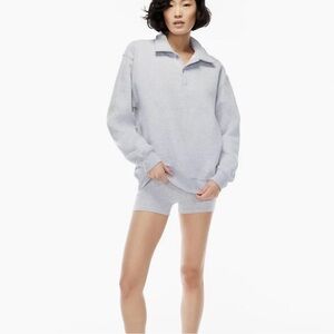 Aritzia Tna Cozy Fleece Polo Sweatshirt